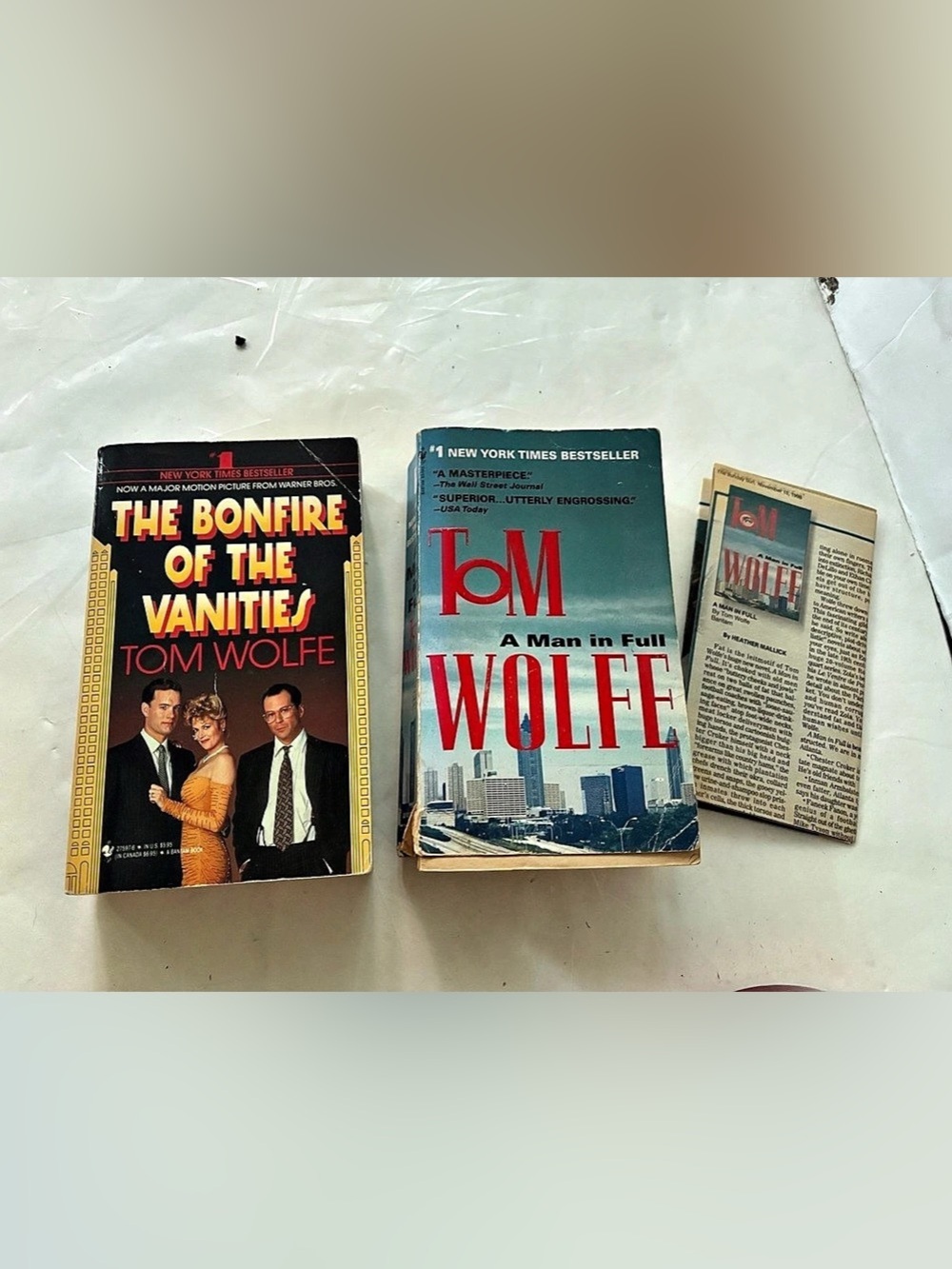 The Bonfire of the Vanities and A Man in full by tom Wolfe Paperback Books Set